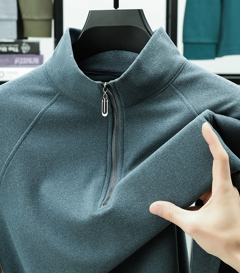 2025 New Cashmere Stand-Up Collar Zipper Top