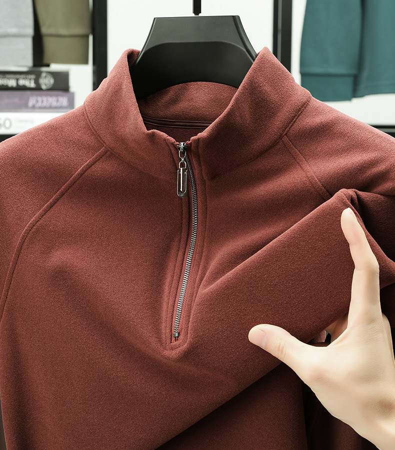 2025 New Cashmere Stand-Up Collar Zipper Top