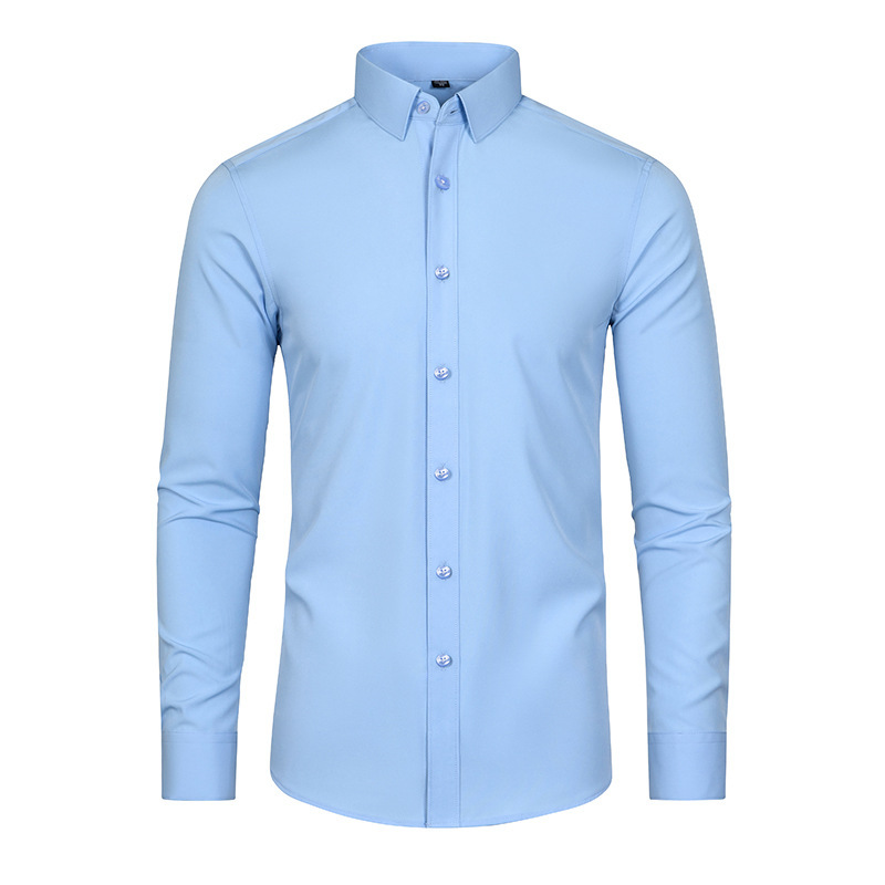 Four-sided stretch no-iron mercerized vertical shirt