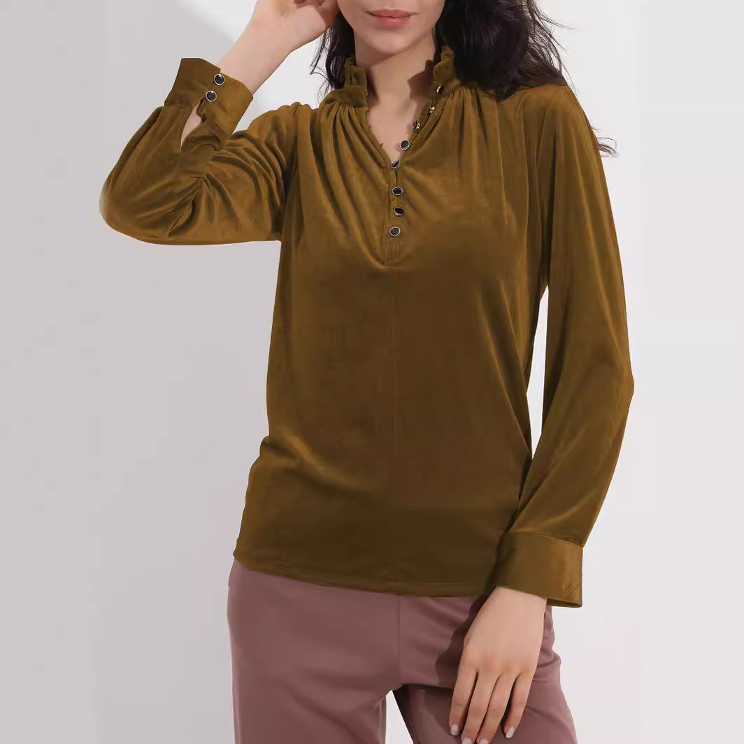 2024 New V-neck canary loose party shirt