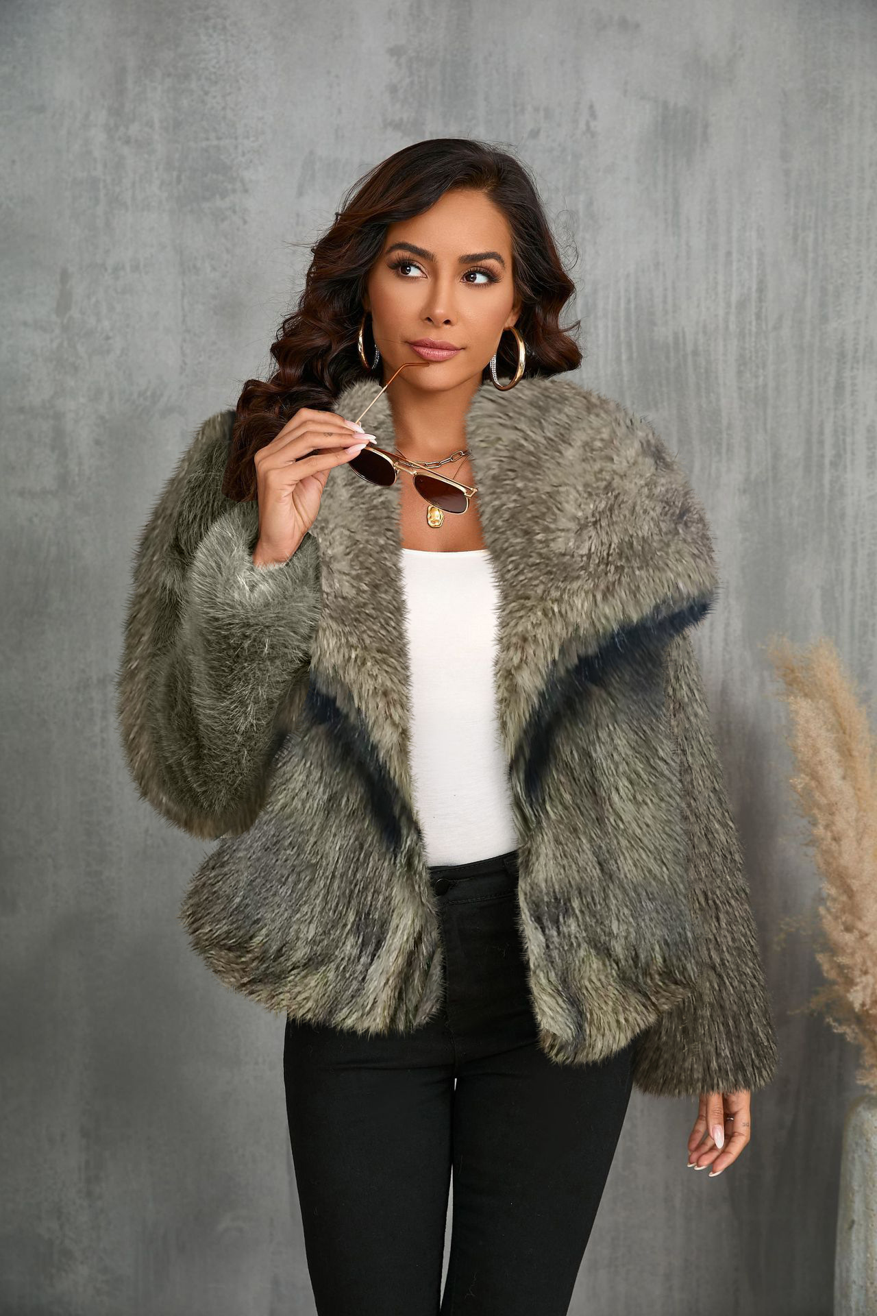 2025 Large Lapel Mink Fur Plush Coat