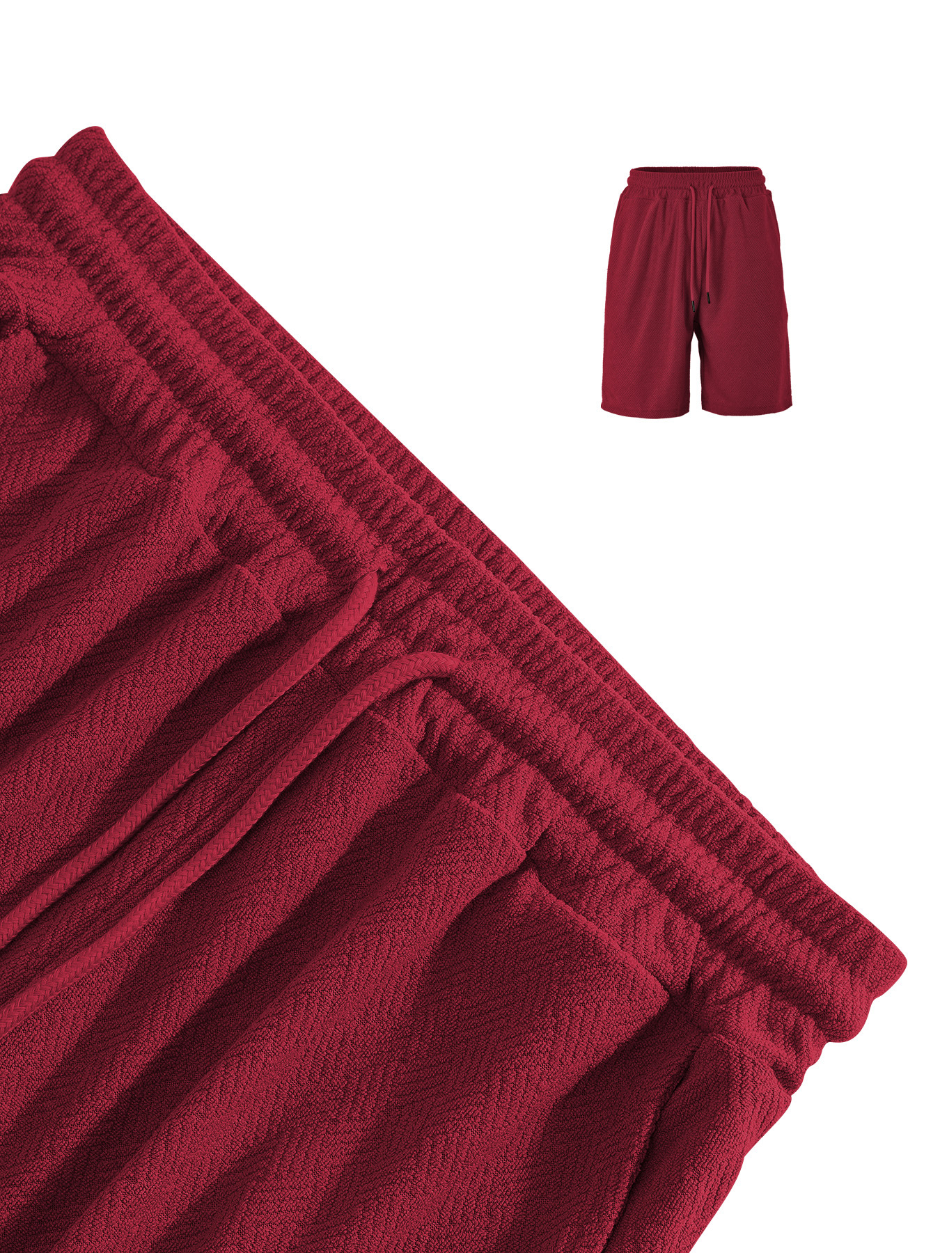 Solid Color Button-Cross Jacquard Short Sleeve Suit