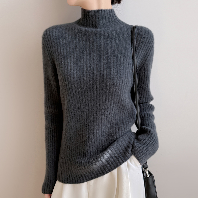 2026 New Thickened High Neck Ribbed Cashmere Sweater