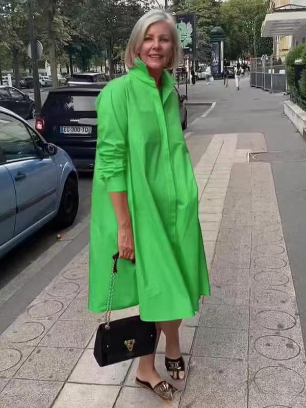 High Quality Lapel Cardigan Dress