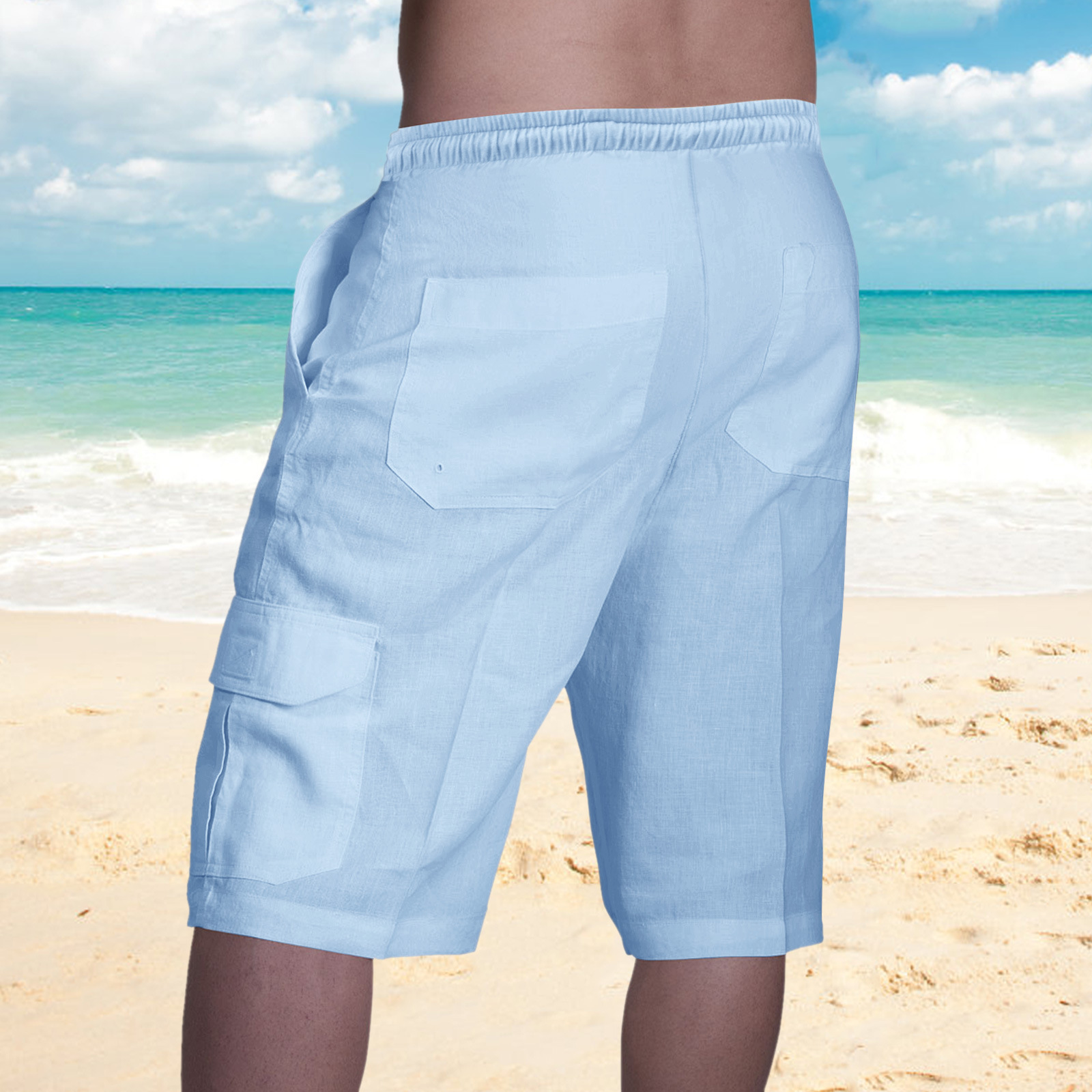 Linen Pocket Tethered Beach Work Pants
