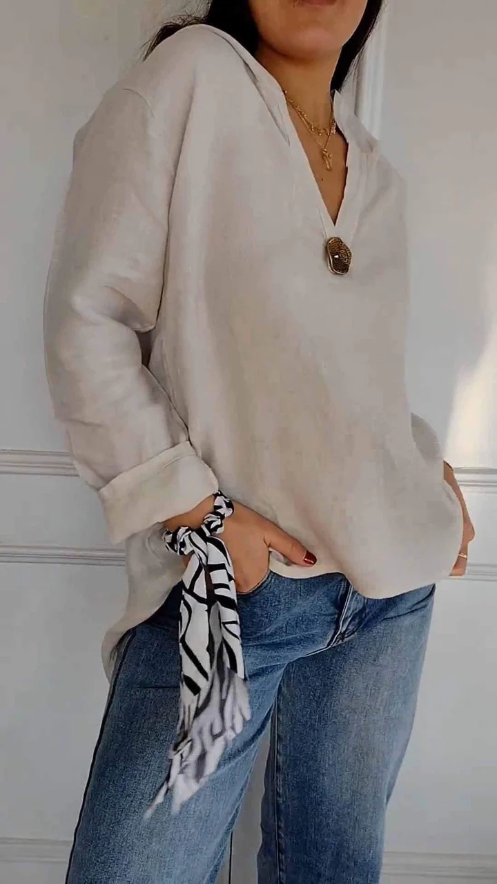 Loose Cotton And Linen Button Hoodie