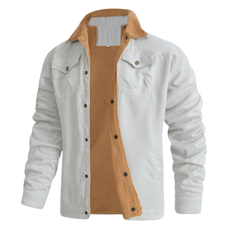2024 Cotton fleece cargo casual jacket jacket