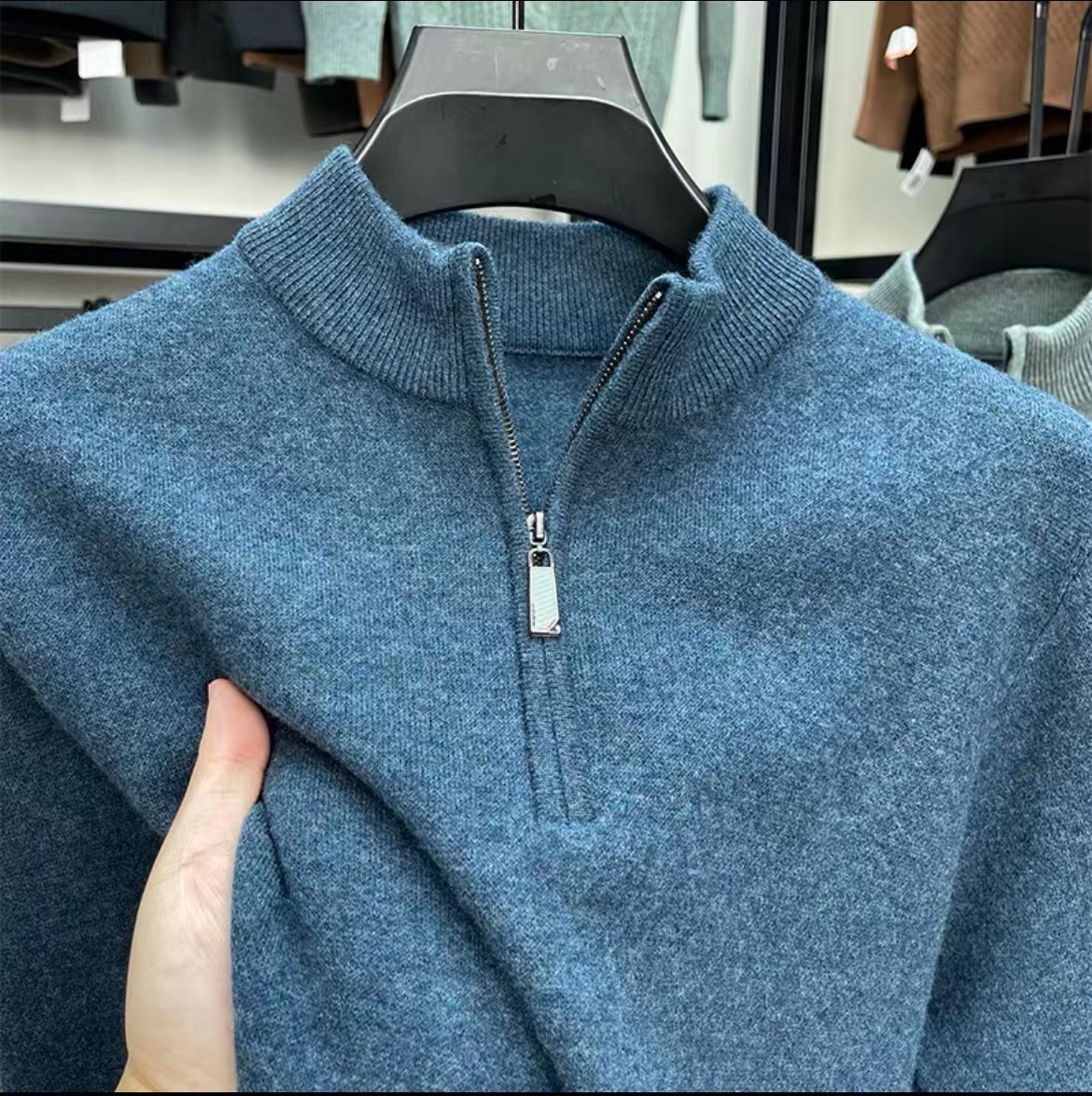 2025 Pure Cashmere Turtleneck Zipper Warm Sweater