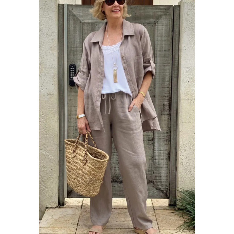 Women's Summer cotton and linen casual set