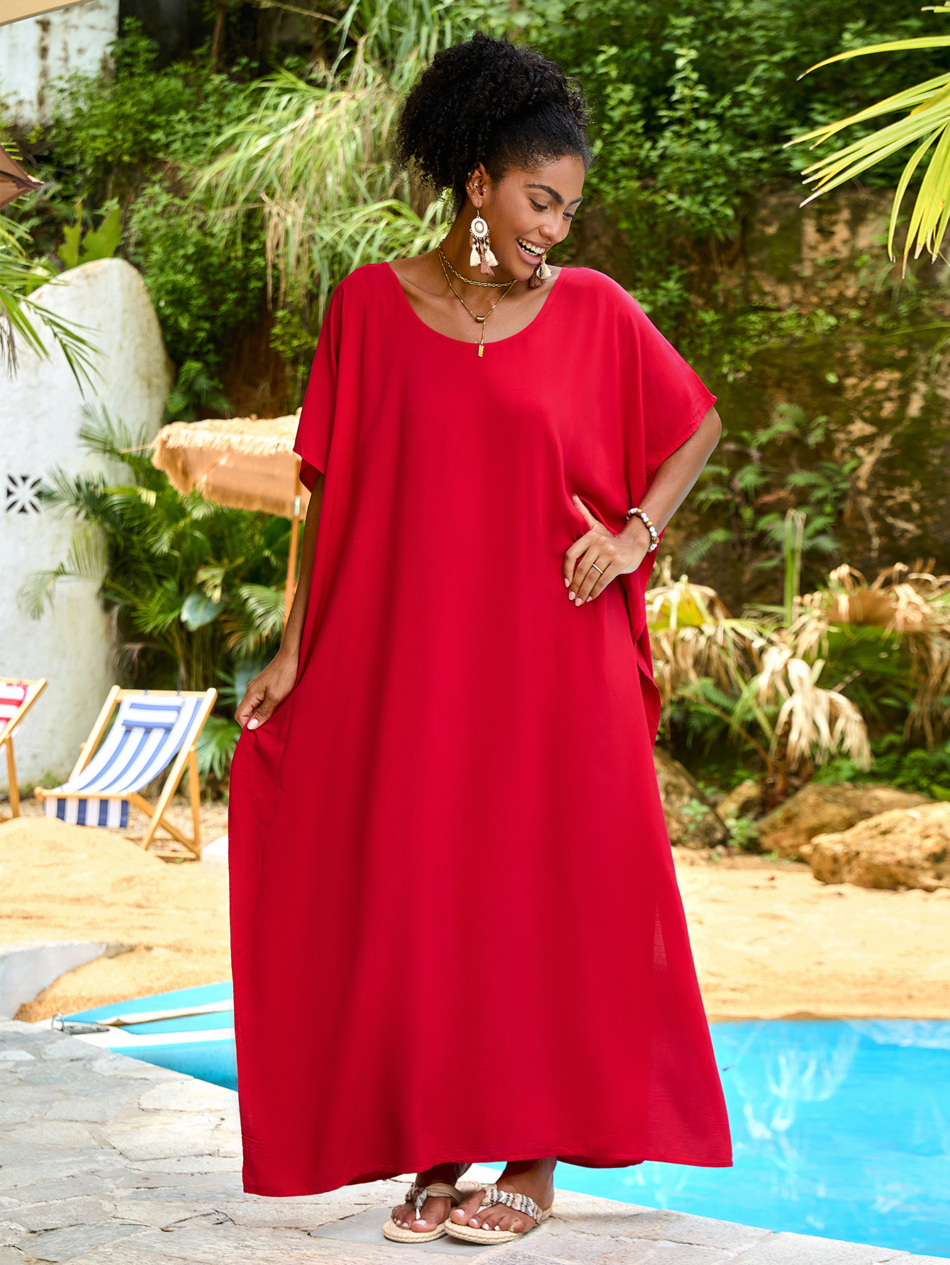 Beauty Cotton Beach Smock Loose Dress