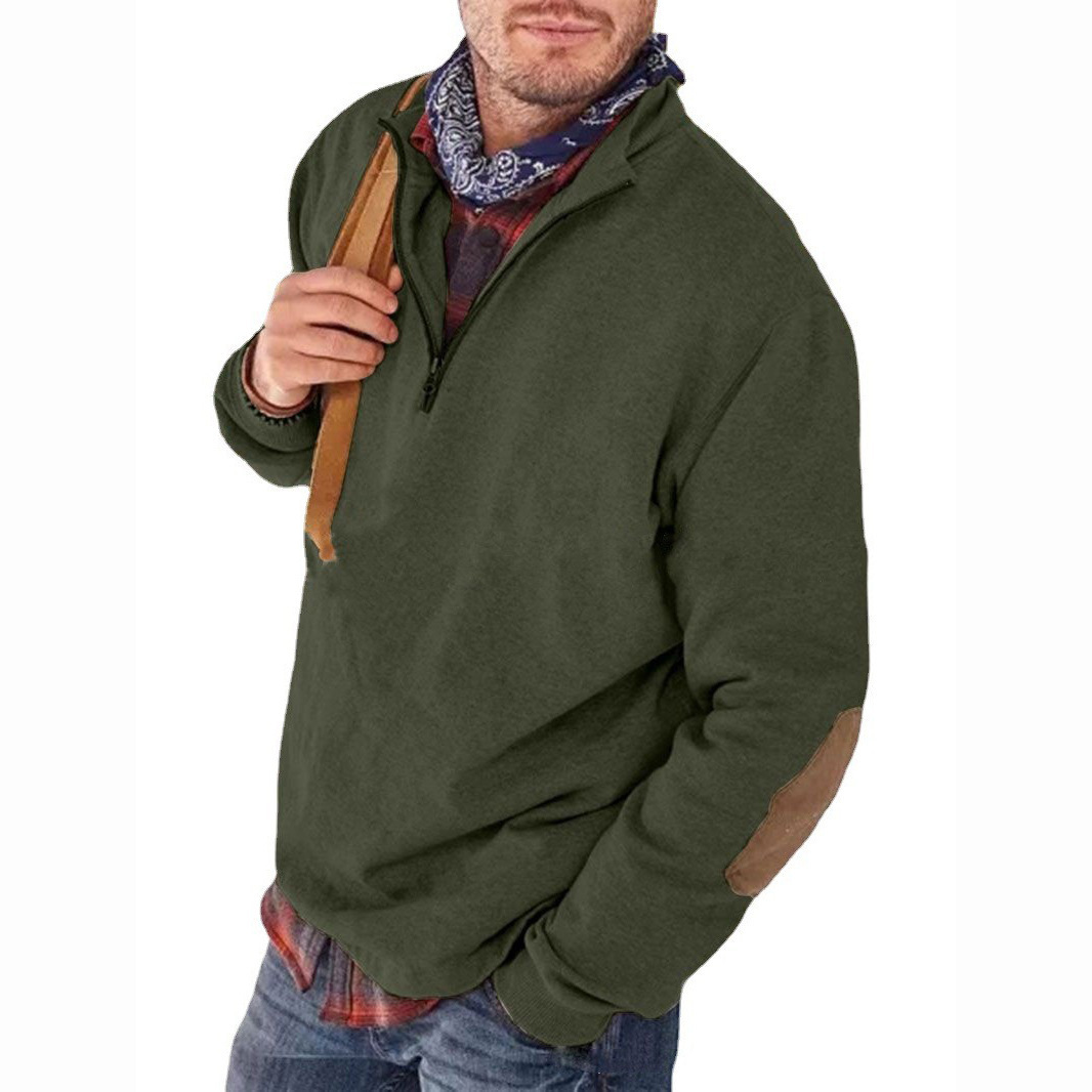 Men's stylish zipper elbow loose hoodie