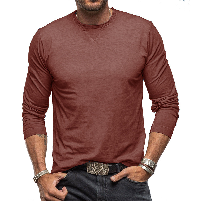 High quality round neck cotton long sleeves
