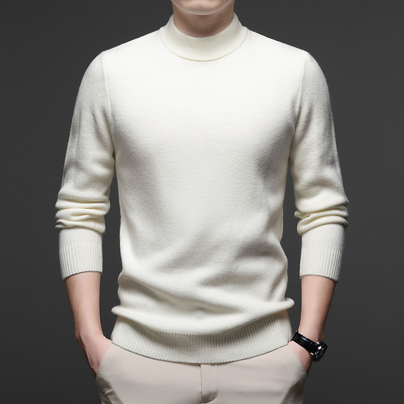 2024 Gentlemen's semi-turtleneck thick cashmere knit sweater