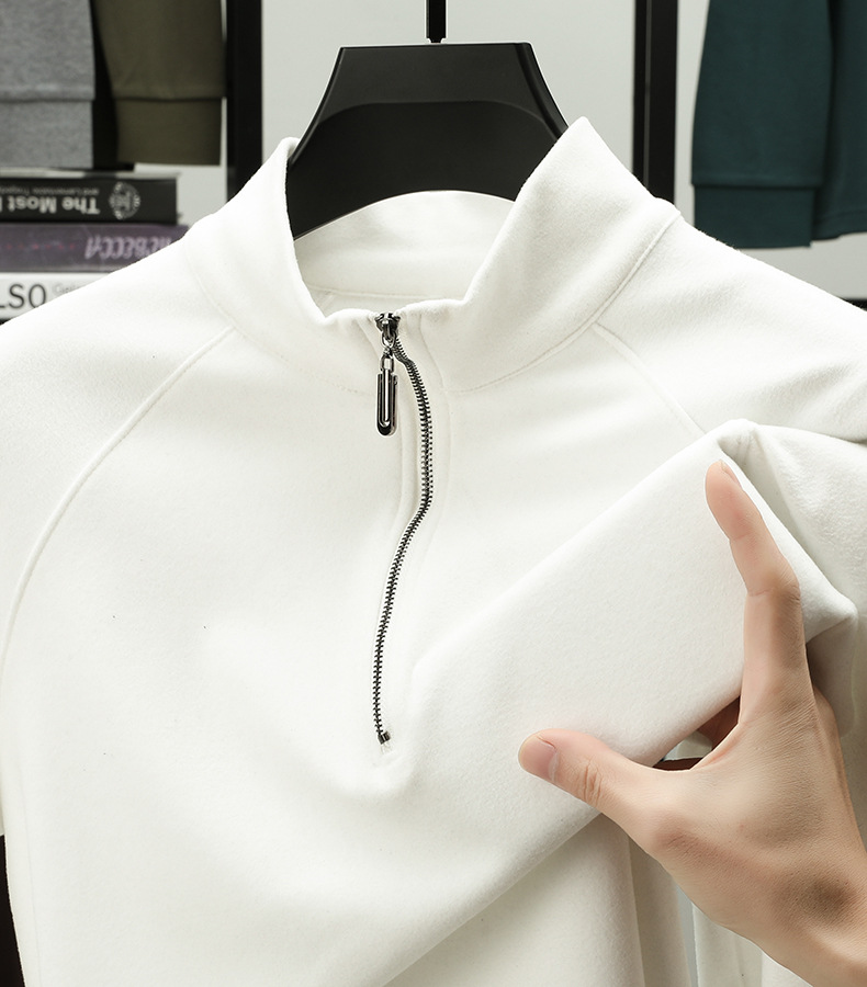 2025 New Cashmere Stand-Up Collar Zipper Top