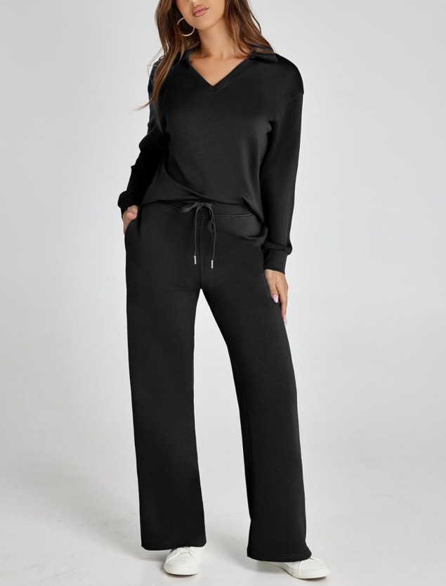 Paired with a drawstring design elastic-waist pantsuit