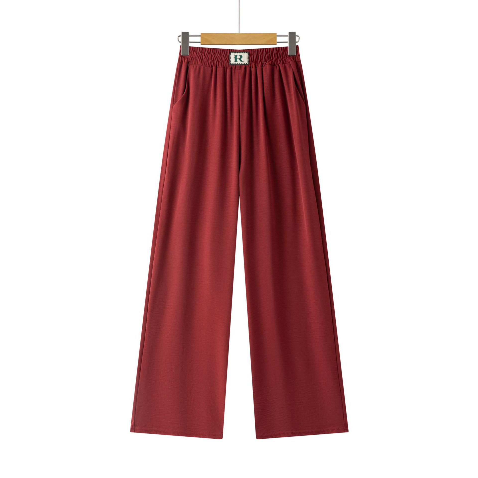 Casual loose ice silk straight nine-point pants