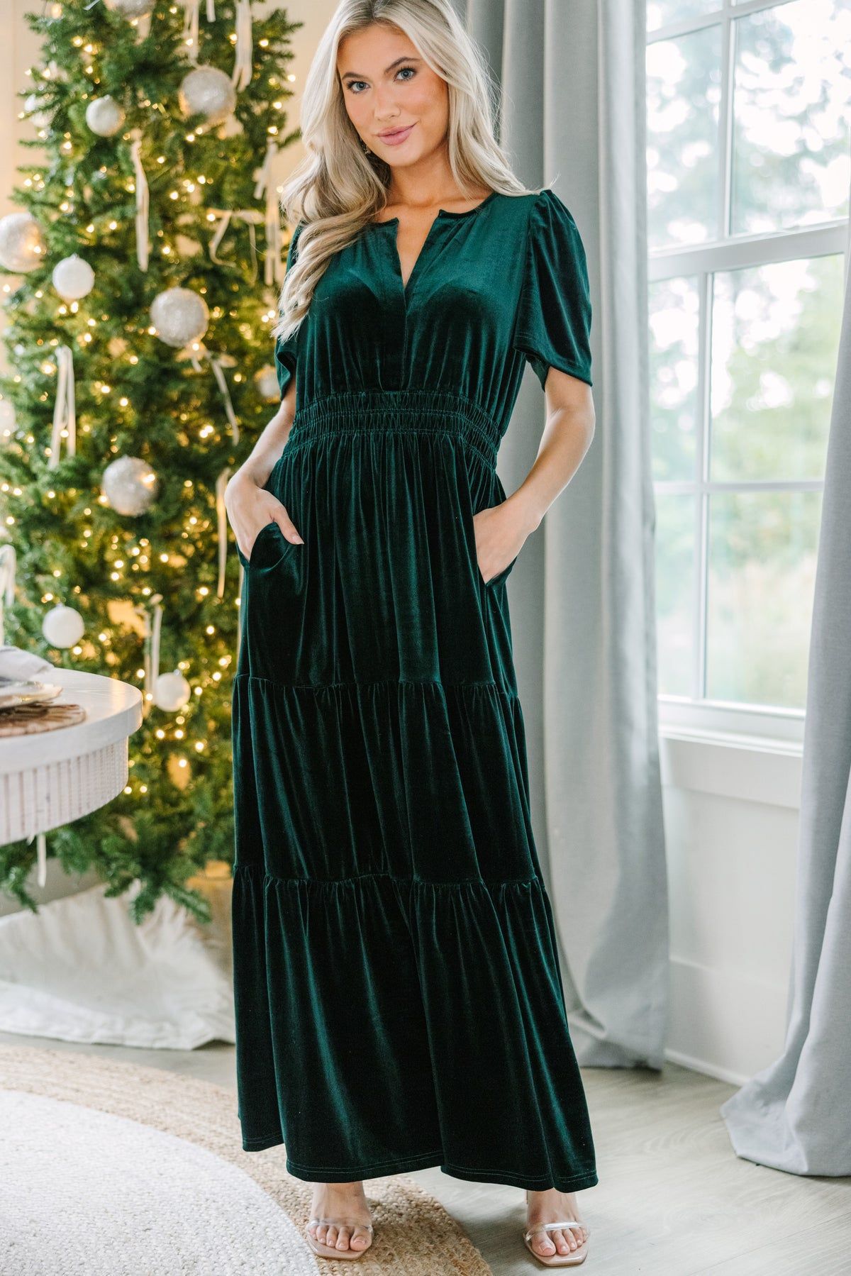 2024 Christmas Autumn/Winter V-neck waist dress