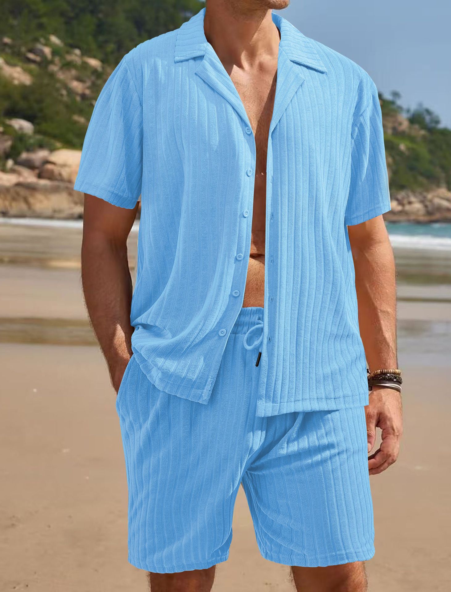 High-Quality casual vacation cardigan beach set