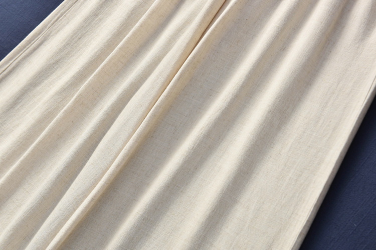 Women's Casual Cotton And Linen Wide-Leg Trousers