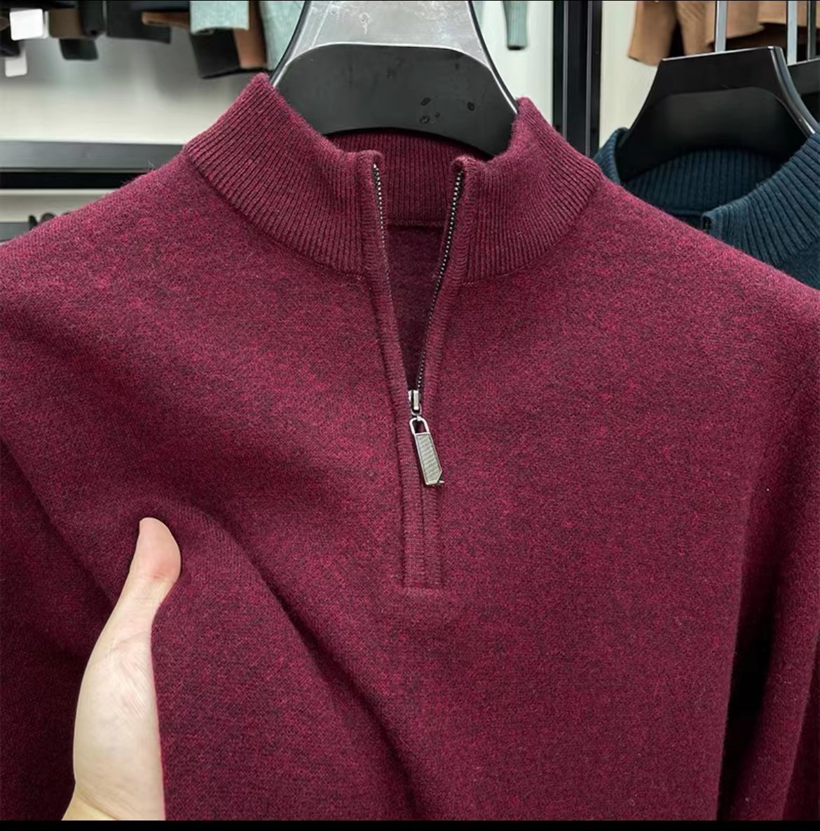 2025 Pure Cashmere Turtleneck Zipper Warm Sweater