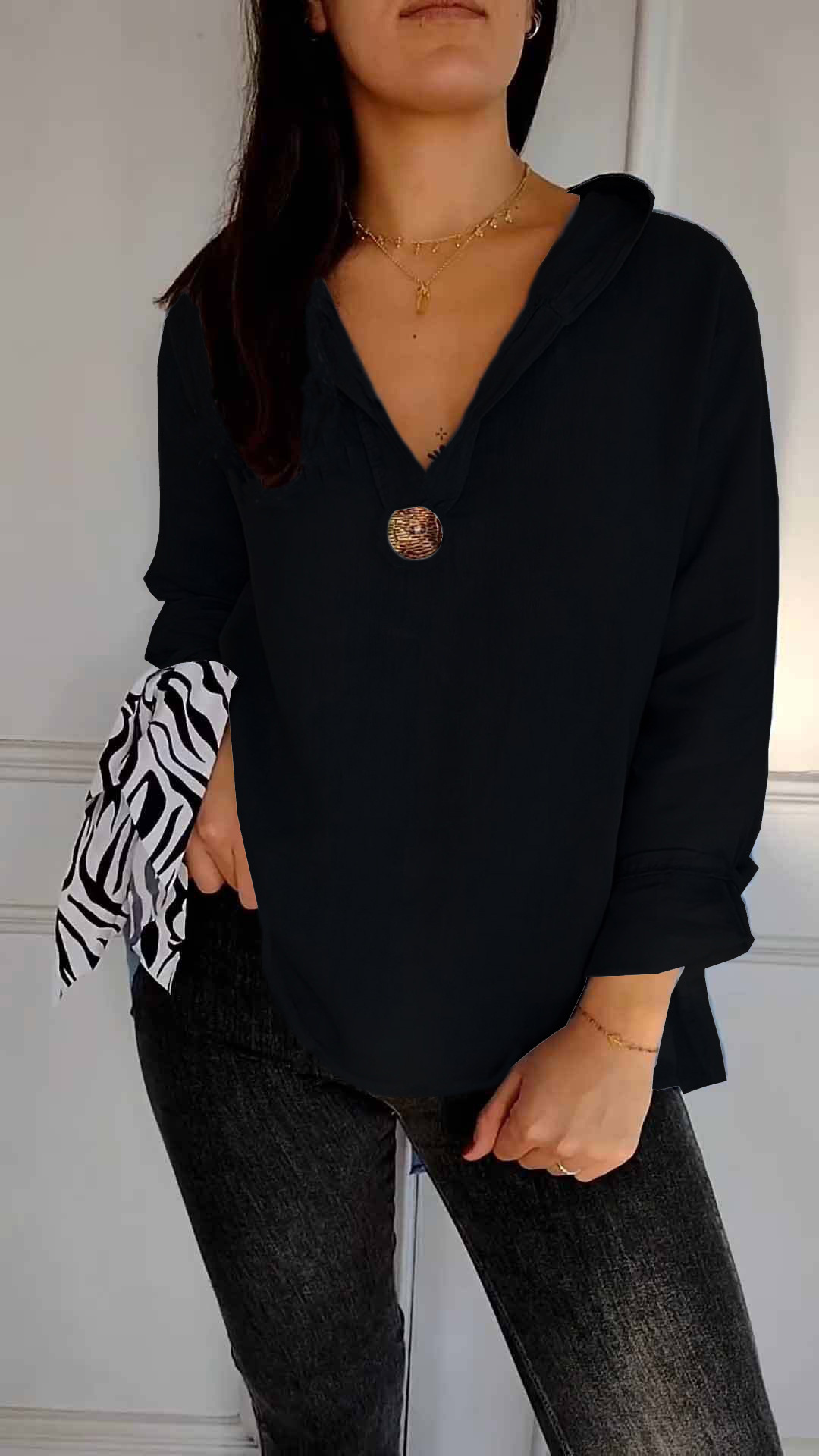 Loose Cotton And Linen Button Hoodie