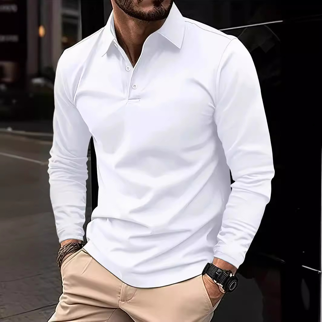 🎄Christmas Clearance Long-sleeved polo shirt with button-down lapel for gentlemen