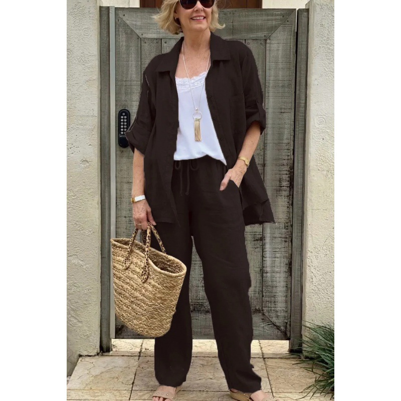 Women's Summer cotton and linen casual set
