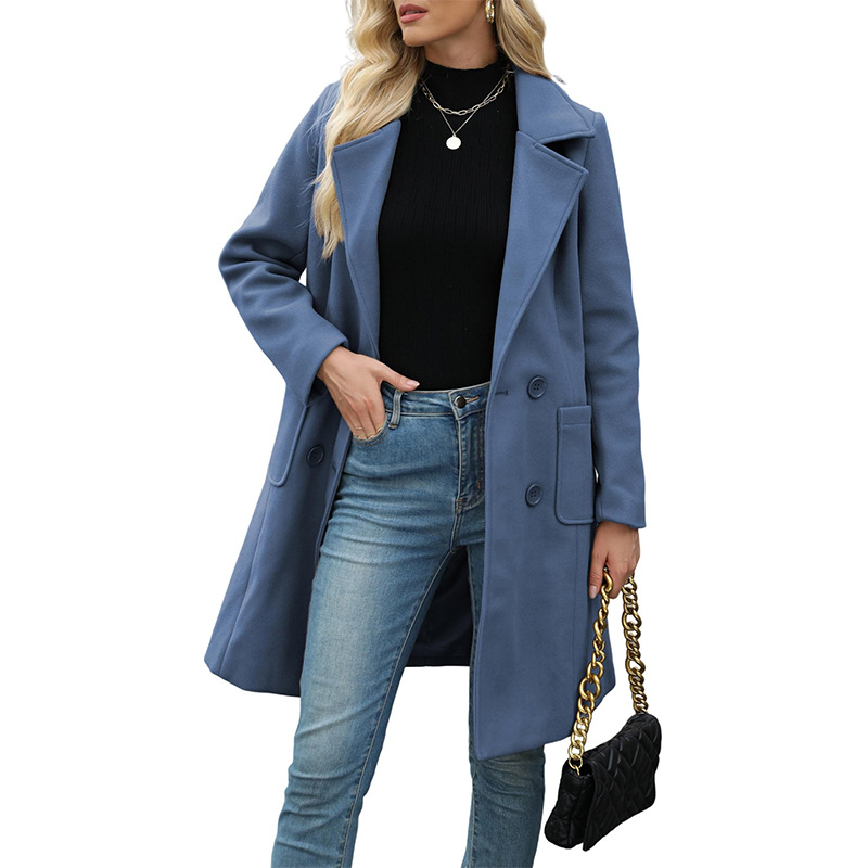 2025 Double-breasted Lapel Elegant Wool Coat