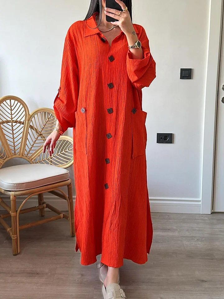 Casual Long-Sleeved Cardigan Dress