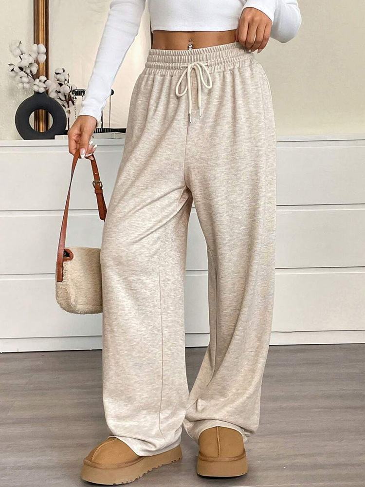 2026 Autumn/Winter Solid Color Loose Fit High Elasticity Wide-Leg Pants