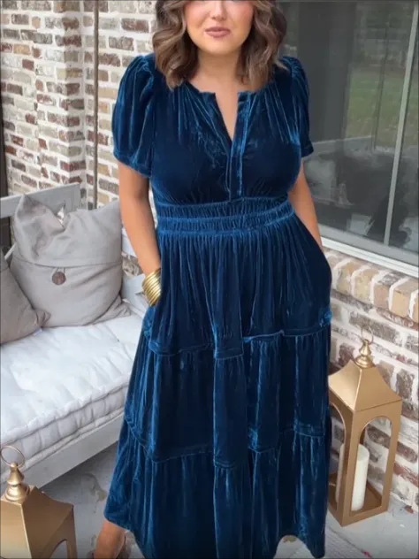 2024 Christmas Autumn/Winter V-neck waist dress