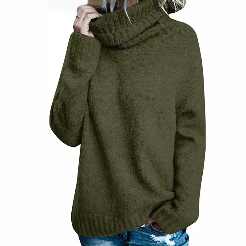 2024 Core yarn turtleneck long-sleeved pullover knit sweater