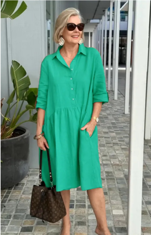 Women's Casual Lapel Loose Dress