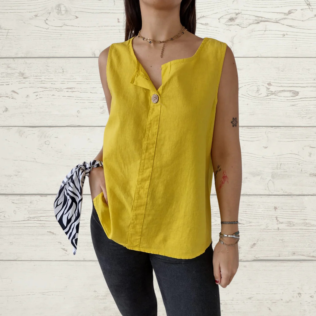 New Loose Cotton And Linen Button-Down Vest