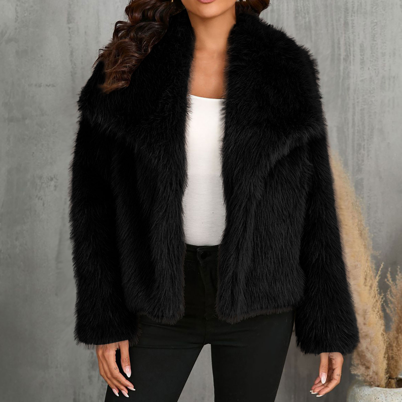 2025 Large Lapel Mink Fur Plush Coat