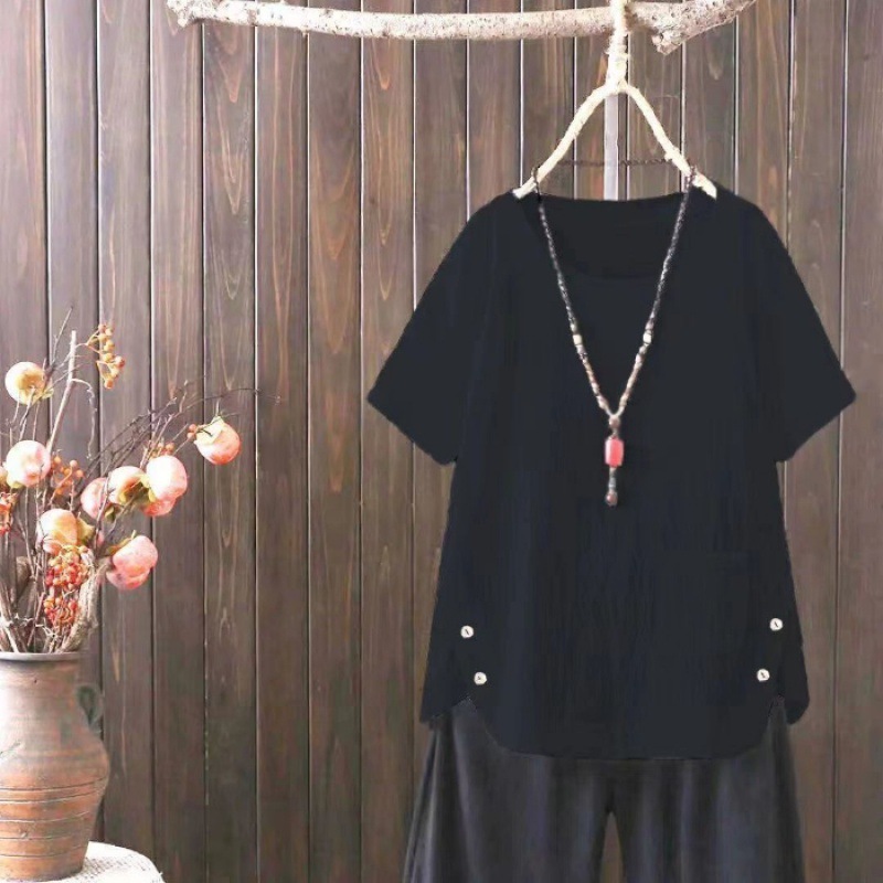 Simple Retro Loose Short Sleeve T-Shirt