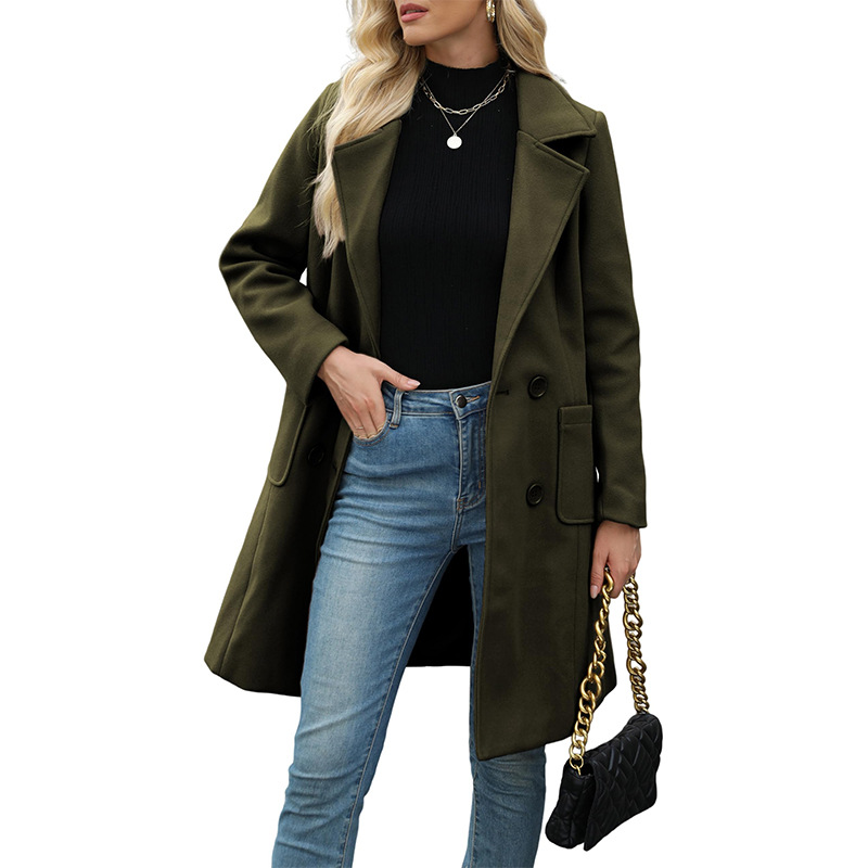 2025 Double-breasted Lapel Elegant Wool Coat