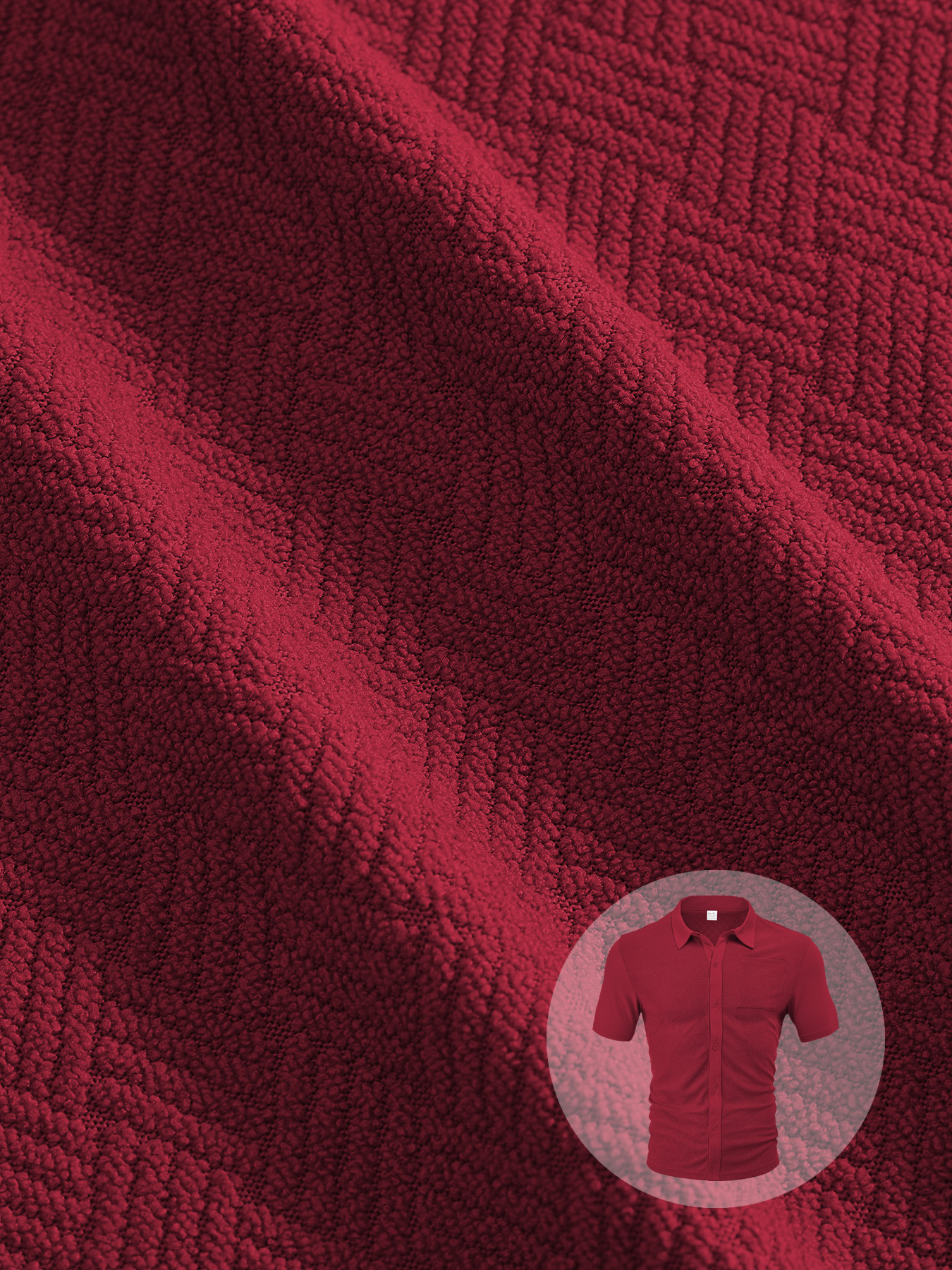 Solid Color Button-Cross Jacquard Short Sleeve Suit