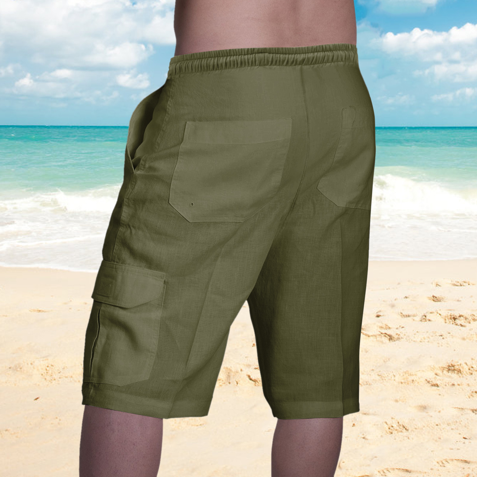 Linen Pocket Tethered Beach Work Pants