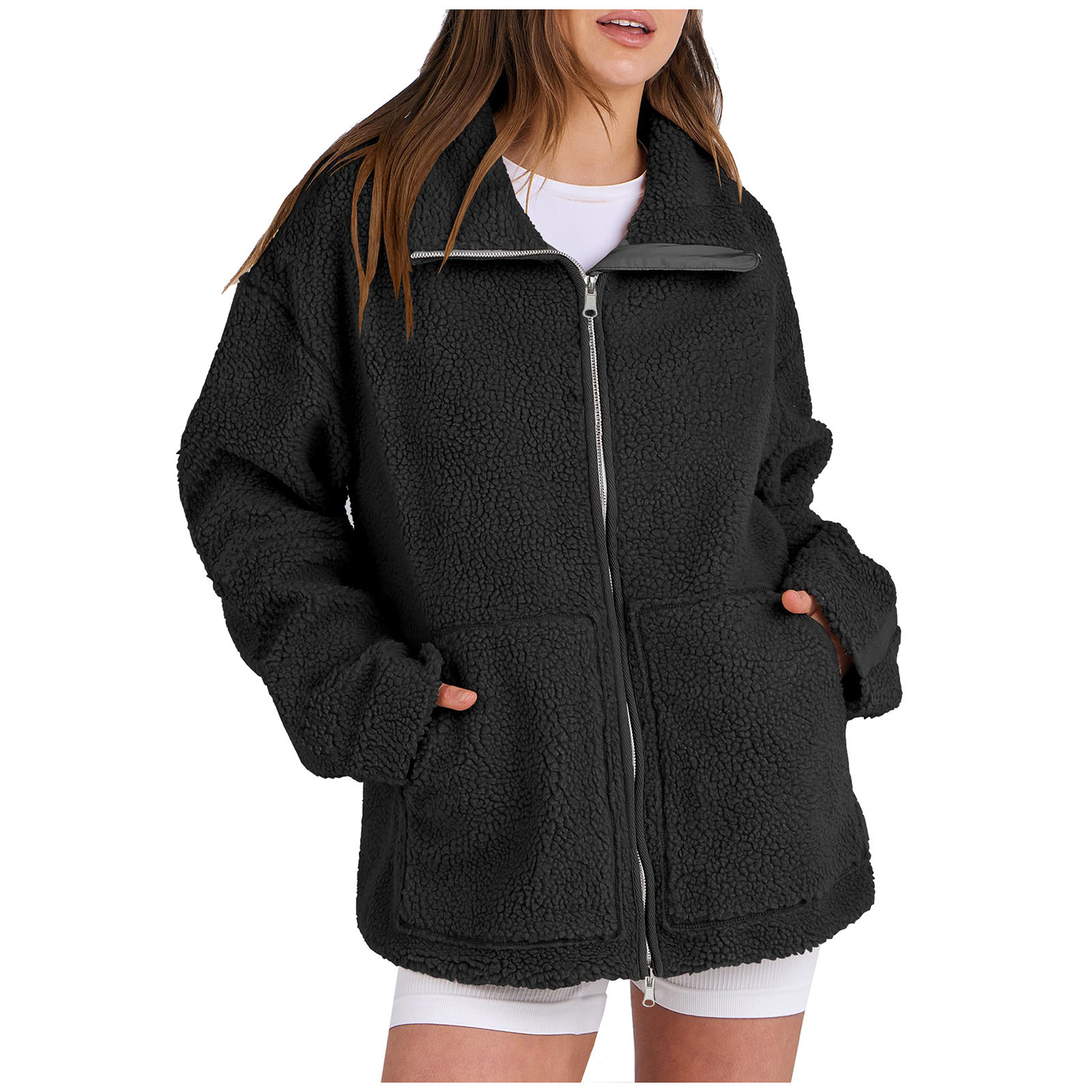 🎄Christmas Sale🔥New autumn/winter women's solid color wool turtleneck coat