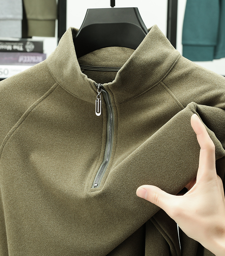 2025 New Cashmere Stand-Up Collar Zipper Top