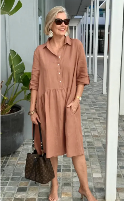 Women's Casual Lapel Loose Dress