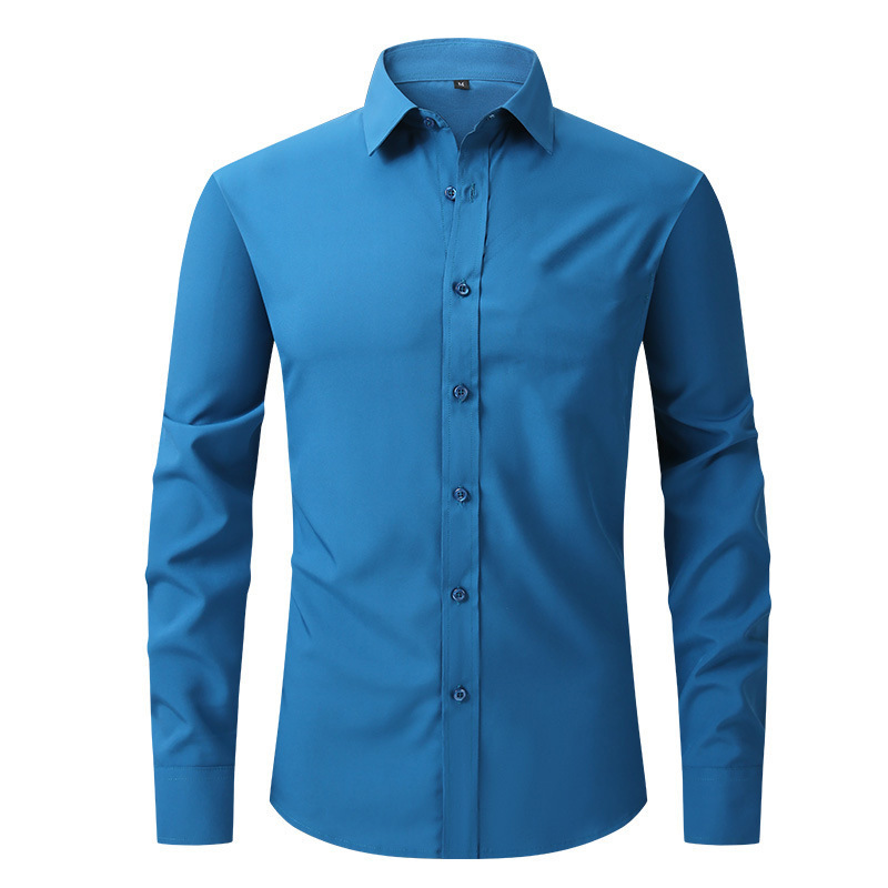 Four-sided stretch no-iron mercerized vertical shirt