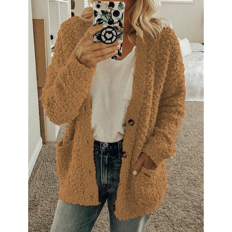 2024 All-in-one knitted plush cardigan sweater