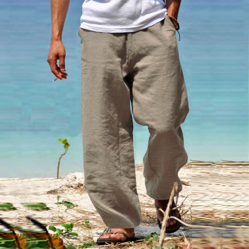 Cotton And Linen Thin Casual Straight-Leg Pants