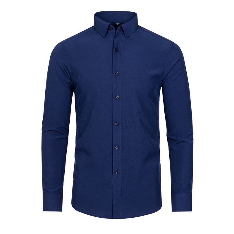 Four-sided stretch no-iron mercerized vertical shirt
