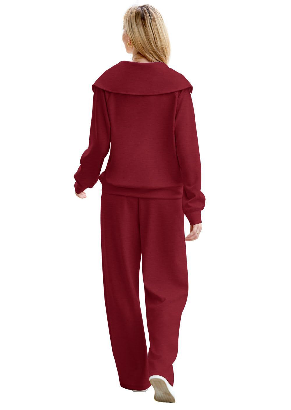 2024 New winter casual zipper wide leg pantsuit