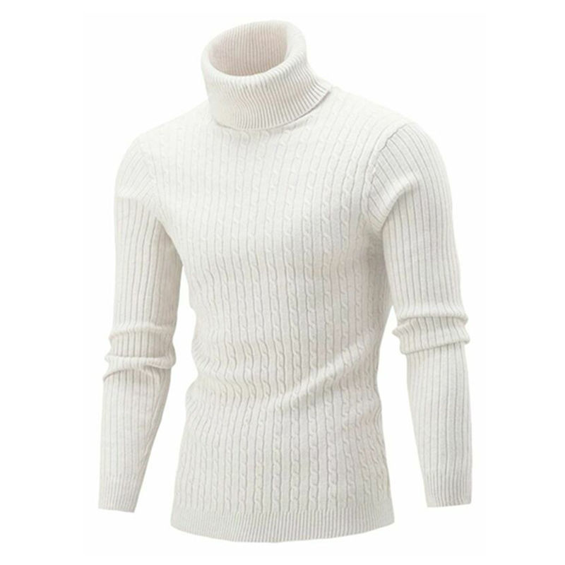 🔥Men's turtleneck twisted slim-fit knit sweater