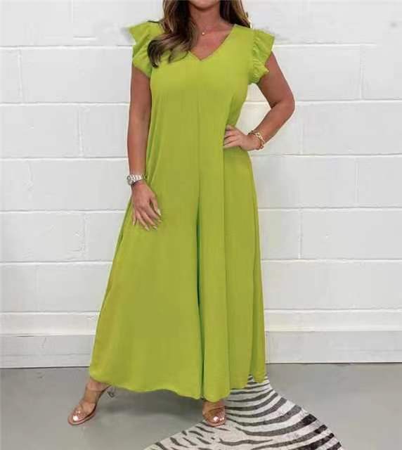 2025 New Flanged broadleg casual jumpsuit