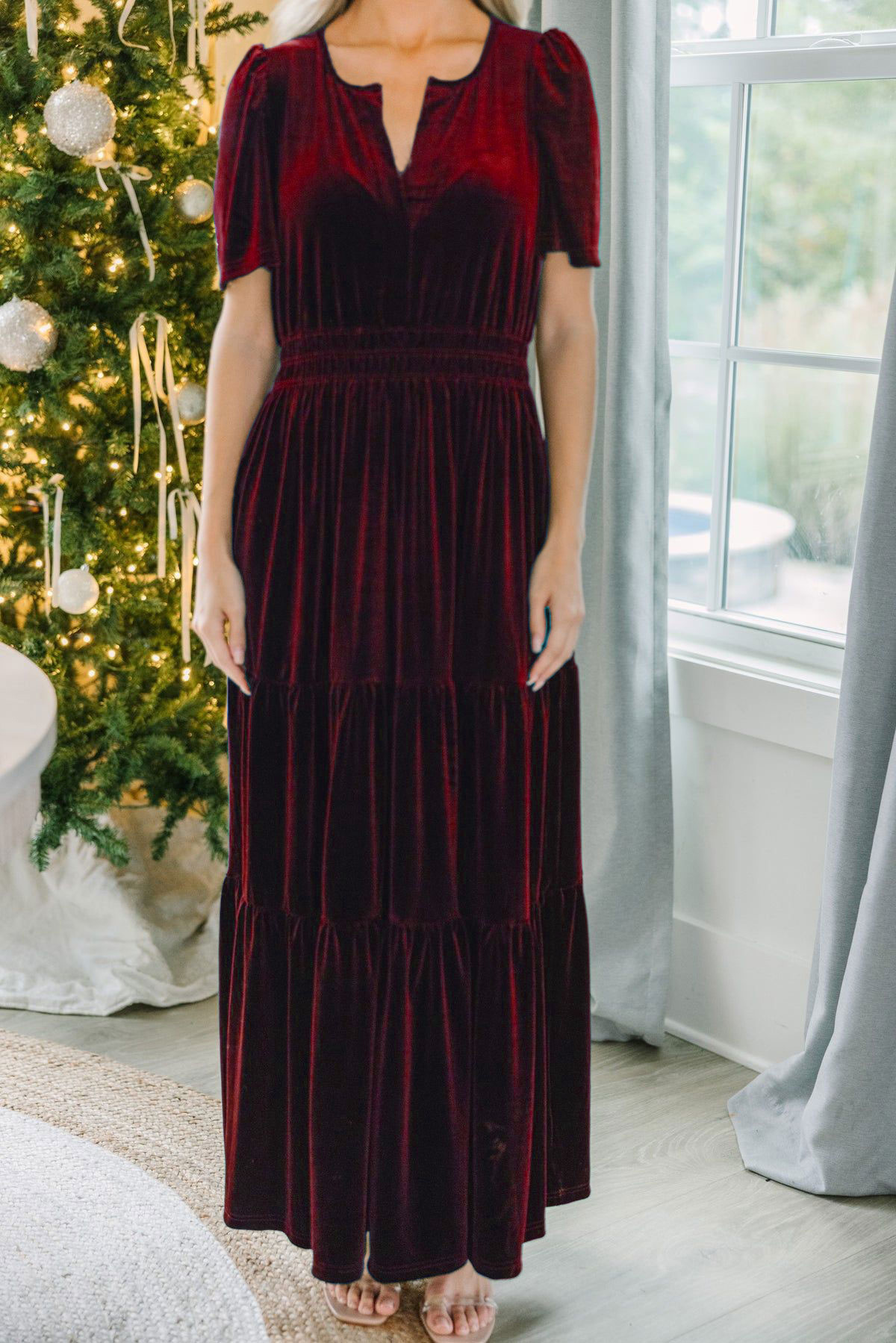 2024 Christmas Autumn/Winter V-neck waist dress